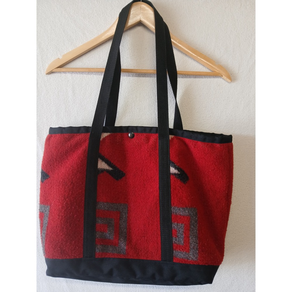 Justin kraff wool made in the USA tote purse Aztec Southwestern red